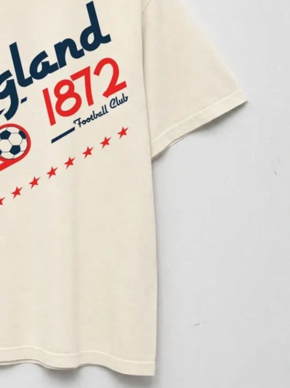 England Soccer Graphic T-Shirt White Off 80s Unisex